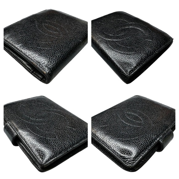 Authentic CHANEL Mini Black Caviar Leather Timeless Kisslock Compact Wallet RARE - Picture 5 of 16